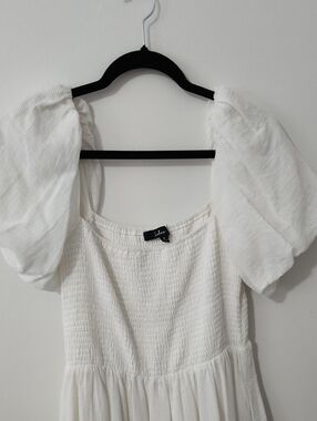 Lulu's White Smocked Off-Shoulder Top